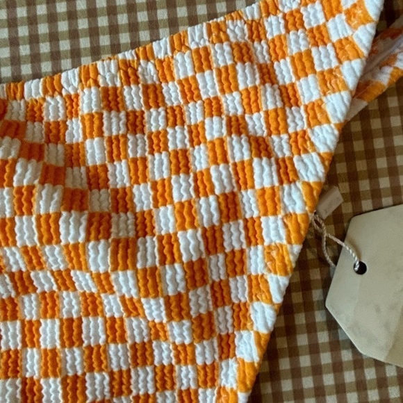 Aurelle Sunshine Classic swim bottoms. Check orange/white. Women’s Small. NWT - Picture 8 of 8